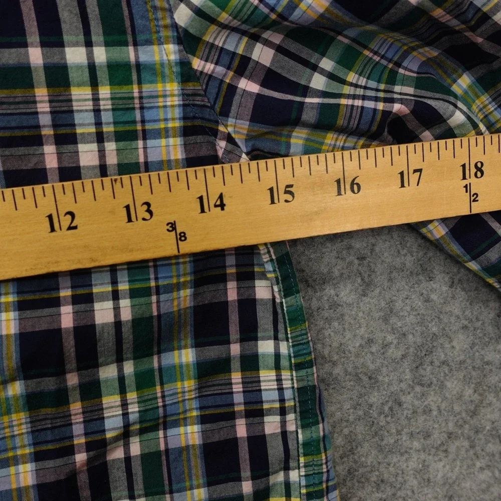 Oxford Button Down‎ Shirt Boys 6 Green Blue Tartan Plaid RALPH LAUREN Pony RL